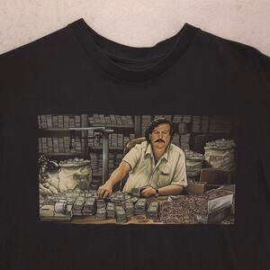 DGK Pablo Escobar Short Sleeve Graphic Crew Neck Shirt Mens Size Medium M Black
